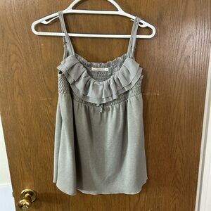 Hazel brand  Light Gray Smocked Ruffle Camisole
